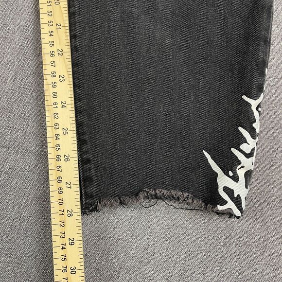 EZwear Jeans L Loose Relaxed High Waist Lightning Y2K Style Skater Goth Punk - Picture 11 of 12